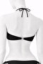 Women's Black Stretch Fabric Flexible Tie-Neck Strapless Stylish Quality Ruched Adjustable Bikini Set - 5