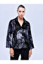 Bjm-1624 shirt and pants pajama set 2-piece velvet devore fabric
