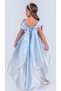 Girl's Off-Shoulder Detailed Sparkly Princess Dress M00760 Blue - 4