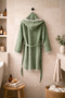 Müsli̇n Efes Short Hooded Bathrobe -Cotton- Hooded - Unisex Bathrobe - 4