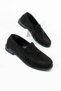 Lucy Women's Black Patent Leather Loafer Saddle Detailed Comfortable Daily Shoes