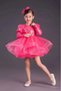 Girl's Sequined Long Sleeve Kitidi Dress with Tutu Green Skirt MNK0583 Fuchsia - 2