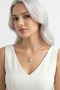 Damla Model Zircon Stone Stainless Steel Gold Color Women's Necklace - 3