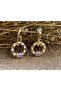 Women's Lilac White Round Earrings - 3