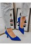 Cobalt Blue Satin (Crossbow) Bow Detail Women's Stiletto - 7