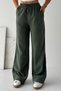 Lace-Up Elastic Waist Washable Modal Woven Palazzo Women's Trousers 4016