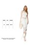 Women's Beige Pinterest Crochet Knit Tasseled Halter Neck Tie-Detail Lace-Like Knit Beach Dress - 8