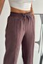 Lace-Up Elastic Waist Striped Palazzo Gabardine Women's Trousers 3194 - Special Series - 5