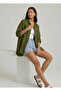 Oversized Linen Textured 100% Cotton Single-Pocket Loose Shirt - 5