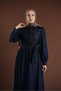 Side Tie Zipper Detail Denim Jeans Dress Hijab Friendly Jean Dress - 5