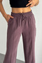Lace-Up Elastic Waist Striped Palazzo Gabardine Women's Trousers 3194 - Special Series - 4