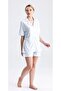 Women's Heart Patterned Short Sleeve Shirt Collar Shorts Pajama Set - 2