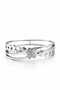 Rosmira |   Silver Color Stylish Design Zircon Stone Handcuff Bracelet - 2