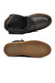 Black Genuine Leather Fleece-Lined Women's Flat Boots - 5