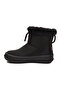 Black Fur-Trimmed Women's Flat Boots - 4