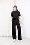 Women's Modal Fabric Crew Neck Short Sleeve Bottom Top Set - 3