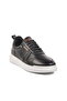 Black White Genuine Leather Men's Sneakers - 3