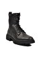 Black Lace-Up Zippered Fleece Men's Boots - 3