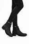 Black Emerald Women's Heeled Boots with Fur Inside and Zipper