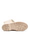 Beige Lace-Up Zippered Fleece Women's Boots - 5