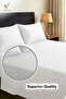 3-Piece Striped Fitted White Bed Sheet Set with 2 Pillowcases, Soft Breathable Bedding - 3