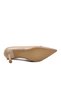 Beige Wrinkled Women's Heeled Shoes - 5