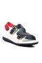 Navy Blue White Red Boy's Flat Sandals - 3