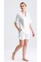 Women's Cotton Shirt Collar Buttoned Striped Shorts Pajamas Set - 3