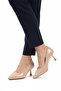 Beige Patent Leather Women's Heeled Shoes