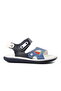 Navy Blue White Denim Boy's Flat Sandals