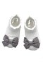 - Aaliyah Socks & Cute Ribbon Big Bow Headband Set - Grey - 3