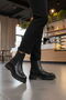 Black Fur Women's Chelsea Boots - 3