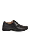 Black Genuine Leather Lace-Up Men's Casual Shoes