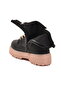 Black Powder Inside Fleece Lined Lace up Zippered Girls' Boots - 4