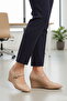 Beige Women's Wedge Heel Shoes - 3