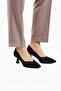 Black Satin Women's Heeled Shoes