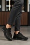 Black Nubuck Rubber Laced Women's Casual Shoes - 3
