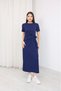 Women's Modal Fabric Crew Neck Dress with Tie Detail and Short Sleeves - 8