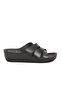 Black Anatomical Women's Wedge Heel Slippers