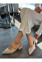 Beige Suede (Terry) Women's Ballet Flats - 4
