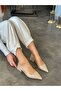 Beige Wrinkled Leather (Terry) Women's Ballet Flats - 4