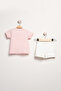 Rabbit Figured T-Shirt Shorts 2-Piece Set - 2