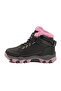 Black Pink Fur-Trimmed Velcro Girls' Flat Boots - 4