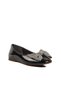 Black Patent Leather Girl's Ballerina Ballerina with Bow Ribbon - 3