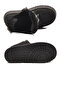 Black Suede Fleece Lace-Up Women's Flat Boots - 5