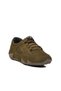 Khaki Nubuck Genuine Leather Women's Casual Shoes - 3