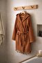 Brown Waffle Fabric 100% Cotton Bathrobe/Morning Gown