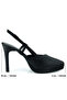 Sabrina Black Soft Vegan Strappy Pointed Toe Thin Platform Heeled Shoes - 5