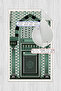 Belt Patterned Digital Print Non-Slip Sole Washable Green Prayer Rug - 2