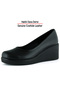 Matiz Black Perforated Genuine Calf Leather Leather Si Round Toe Wedge Heel Casual Shoes - 4